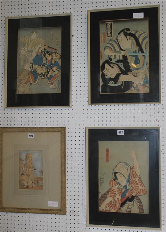 3 framed Japanese samuri pictures